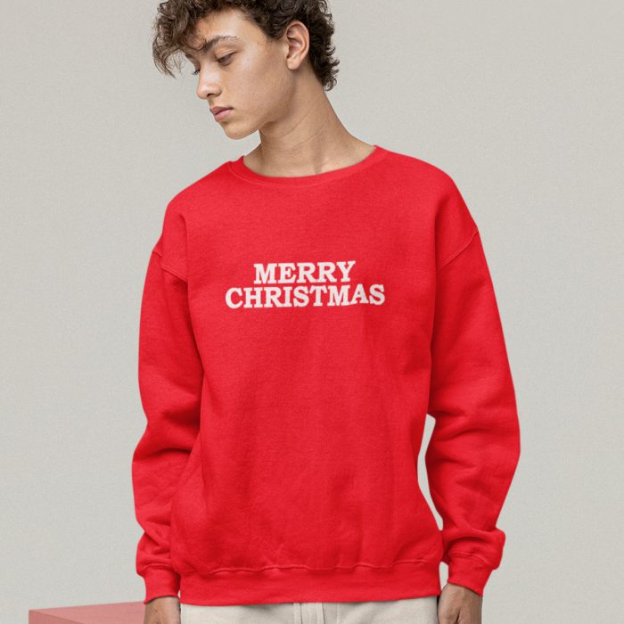 Foute Kersttrui Rood Merry Christmas Text