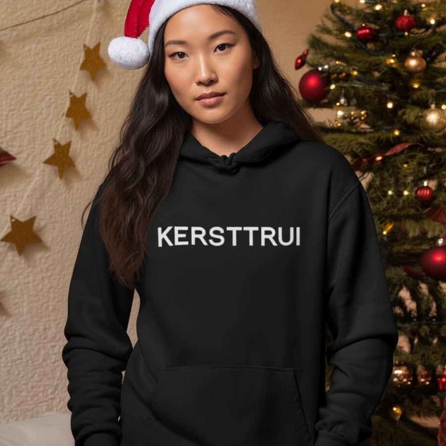 Zwarte Hoodie Kersttrui Tekst