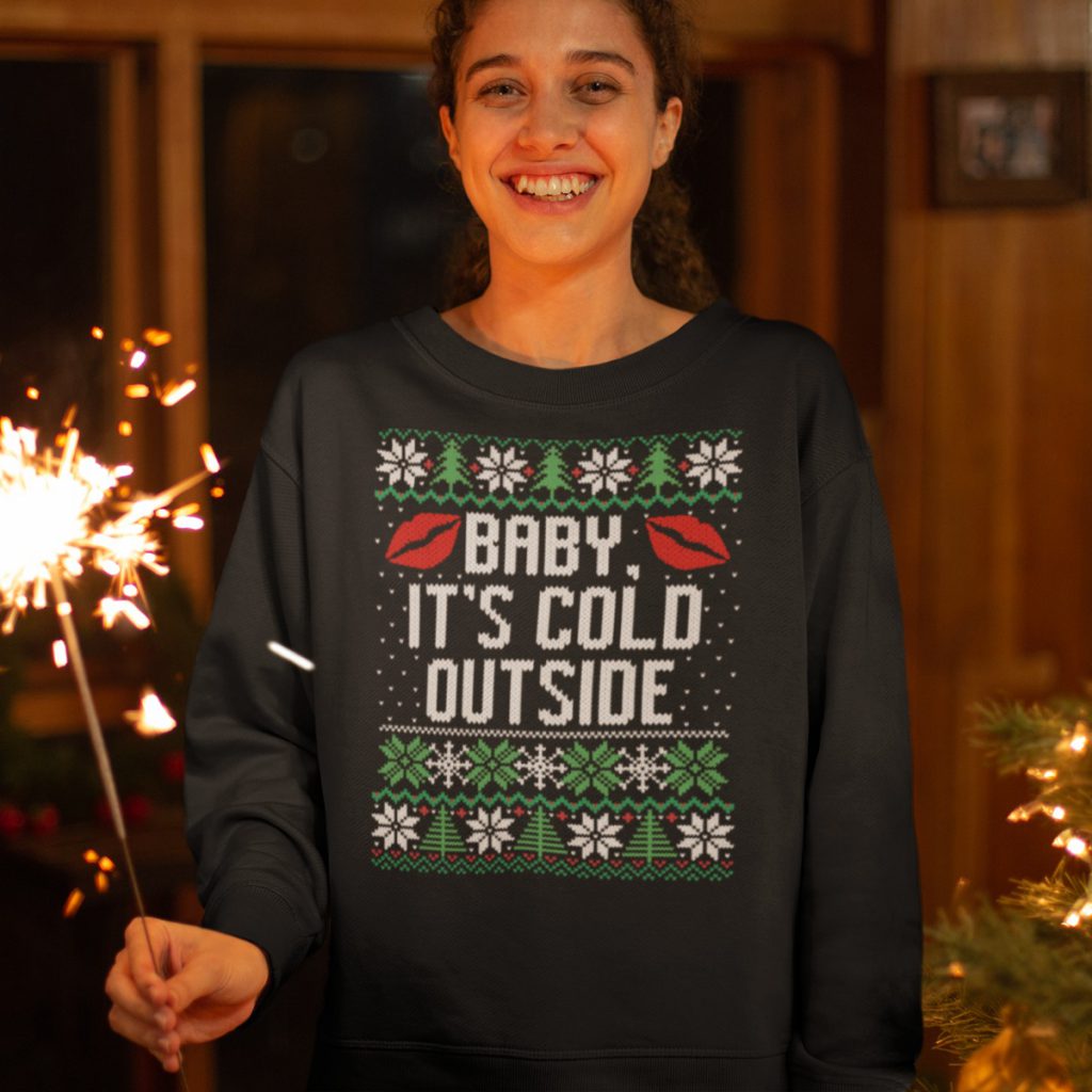 Foute Kersttrui Zwart Baby It's Cold Outside