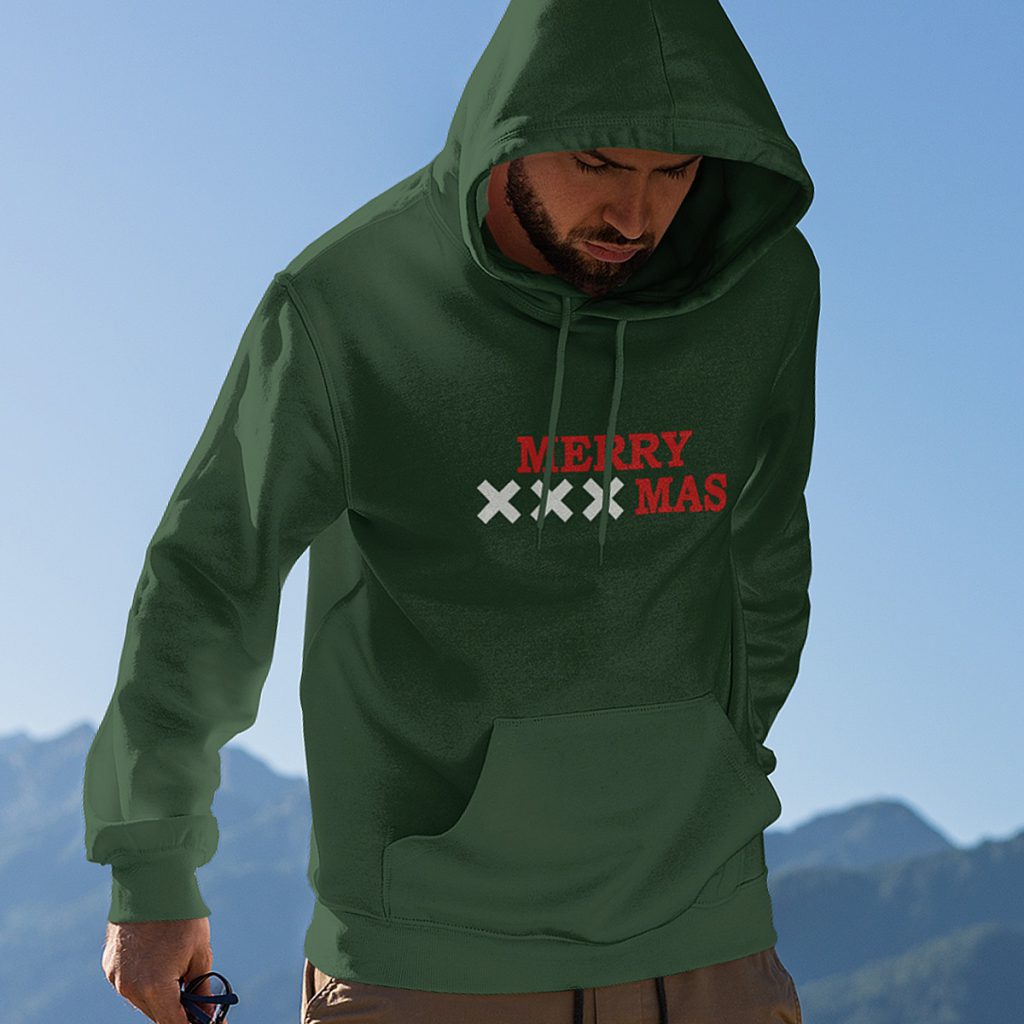 Amsterdam Kerst Hoodie Groen Merry XXXmas