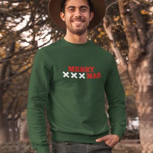 Amsterdam Kersttrui Groen Merry XXXmas