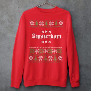 Amsterdam Kersttrui Rood Snowy Trees Product
