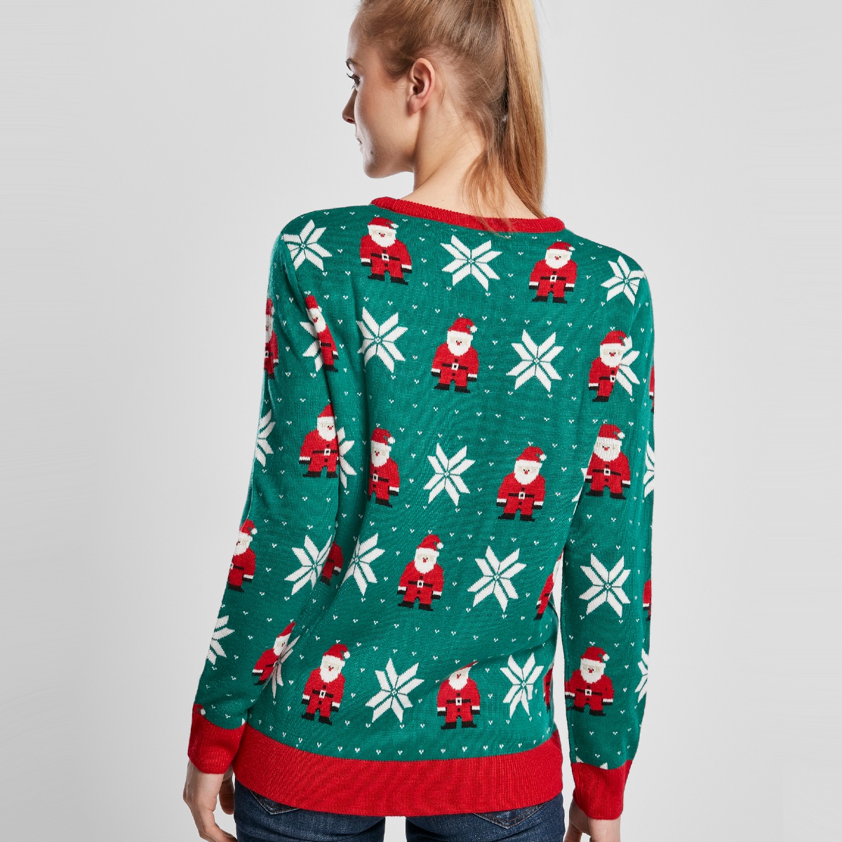 Foute Kersttrui Dames Groen Kerstmannen - Kerstsweaters
