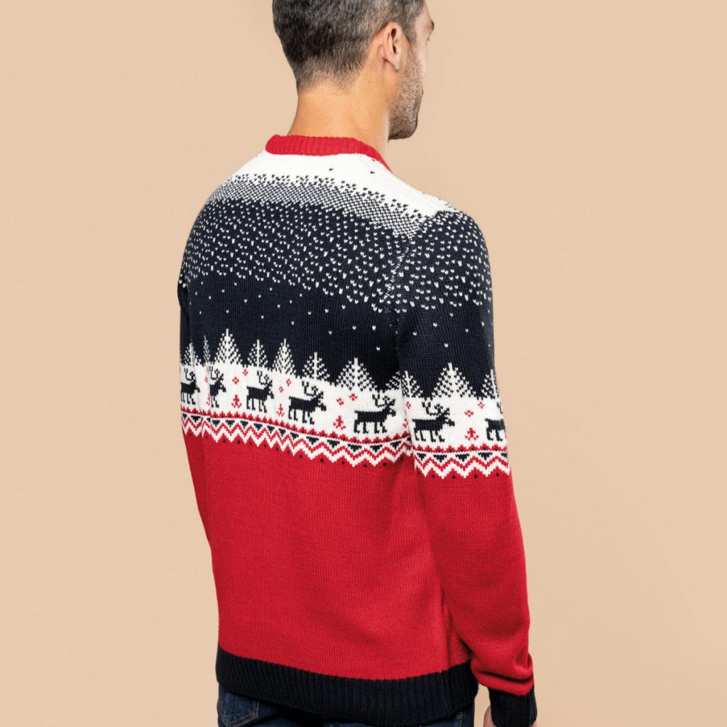 Foute Kersttrui Klassiek Rendier Heren Achterkant