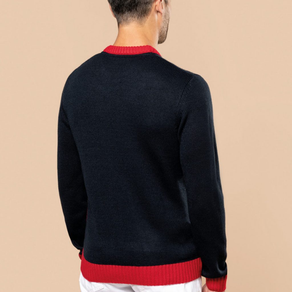 Foute Kersttrui Klassiek Rendier Nightnavy Achterkant