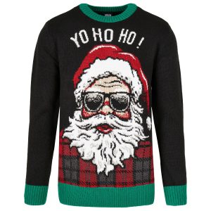 Foute Kersttrui Zwart Yo Ho Ho Productfoto