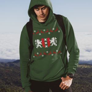 Groene Kerst Hoodie Wapen van Amsterdam