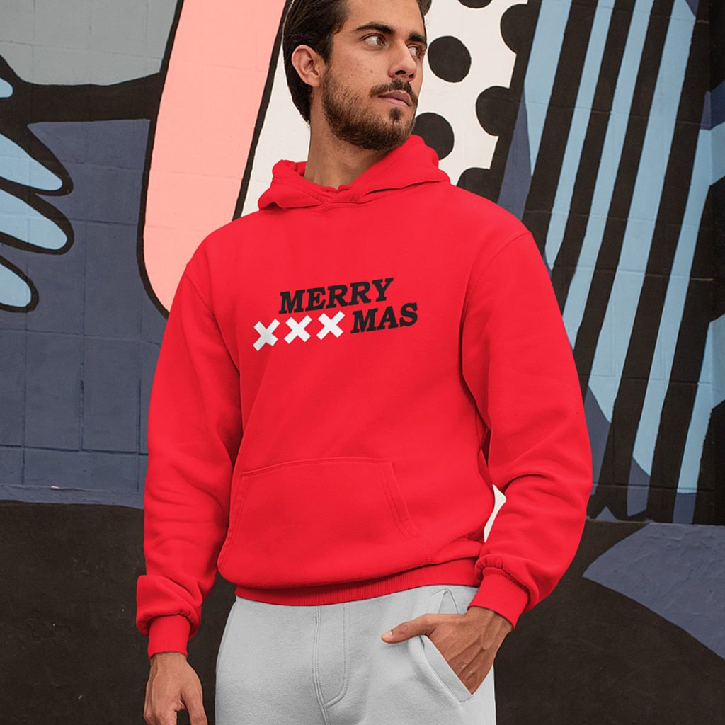 Kerst Hoodie Rood Merry XXXmas