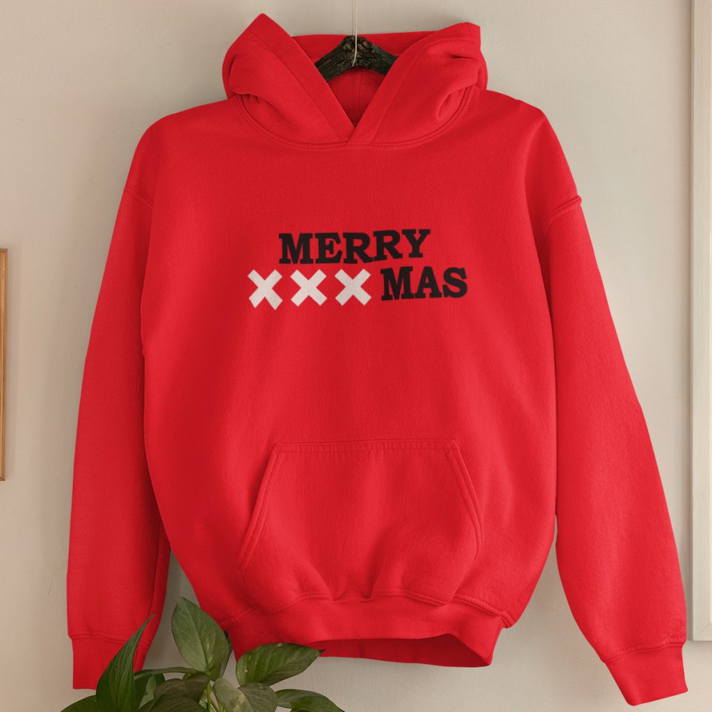 Kerst Hoodie Rood Merry XXXmas Product
