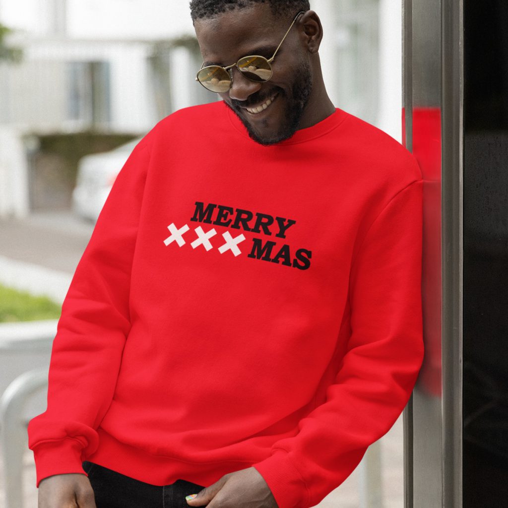Kersttrui Rood Merry XXXmas