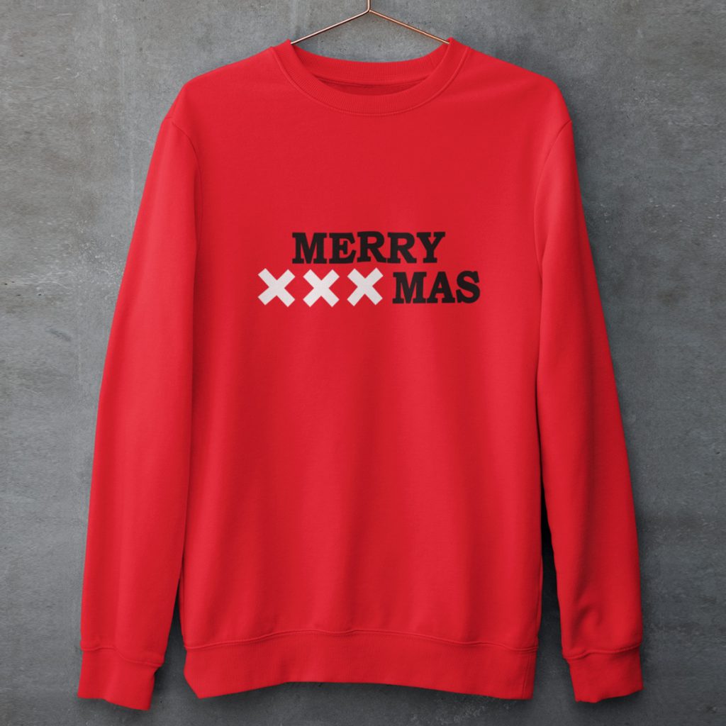 Kersttrui Rood Merry XXXmas Product