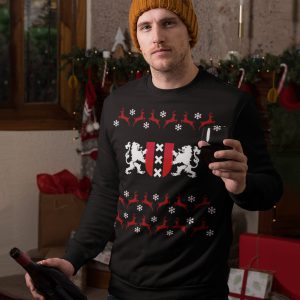 Zwarte Kersttrui Wapen van Amsterdam