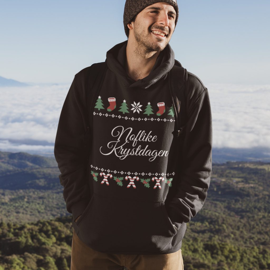 Friese Kerst Hoodie Zwart Noflike Krystdagen Candy Cane