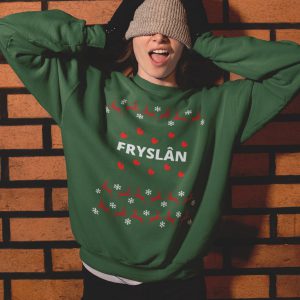 Friese Kersttrui Groen Fryslan Rendieren