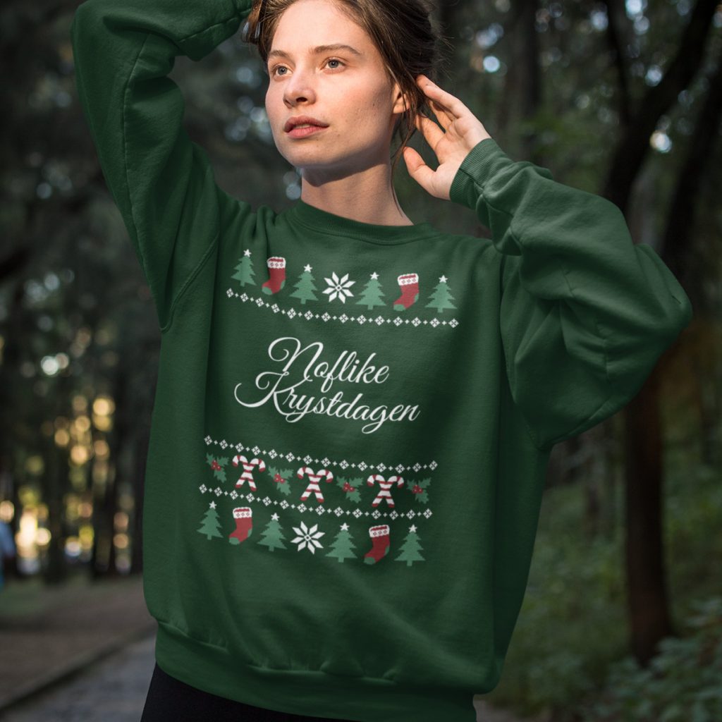 Friese Kersttrui Groen Noflike Krystdagen Candy Cane