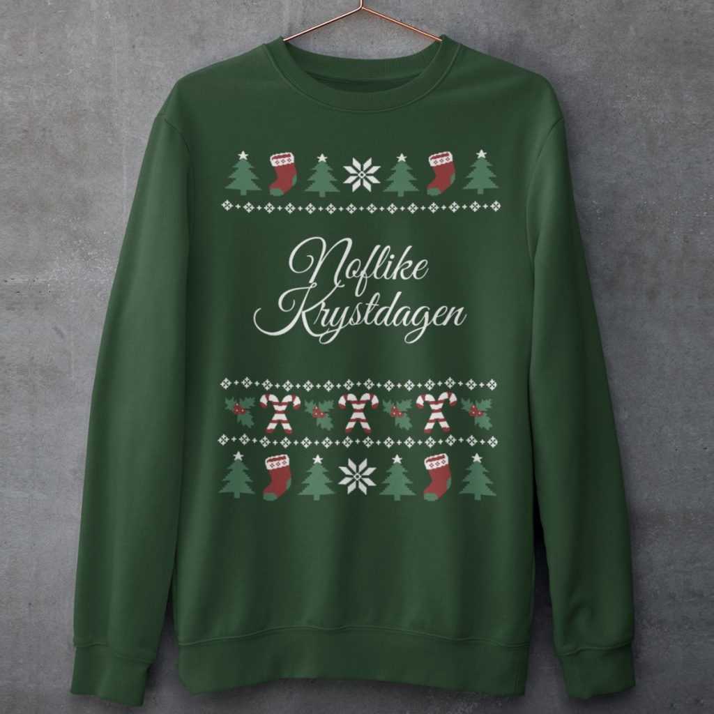 Friese Kersttrui Groen Noflike Krystdagen Candy Cane Product