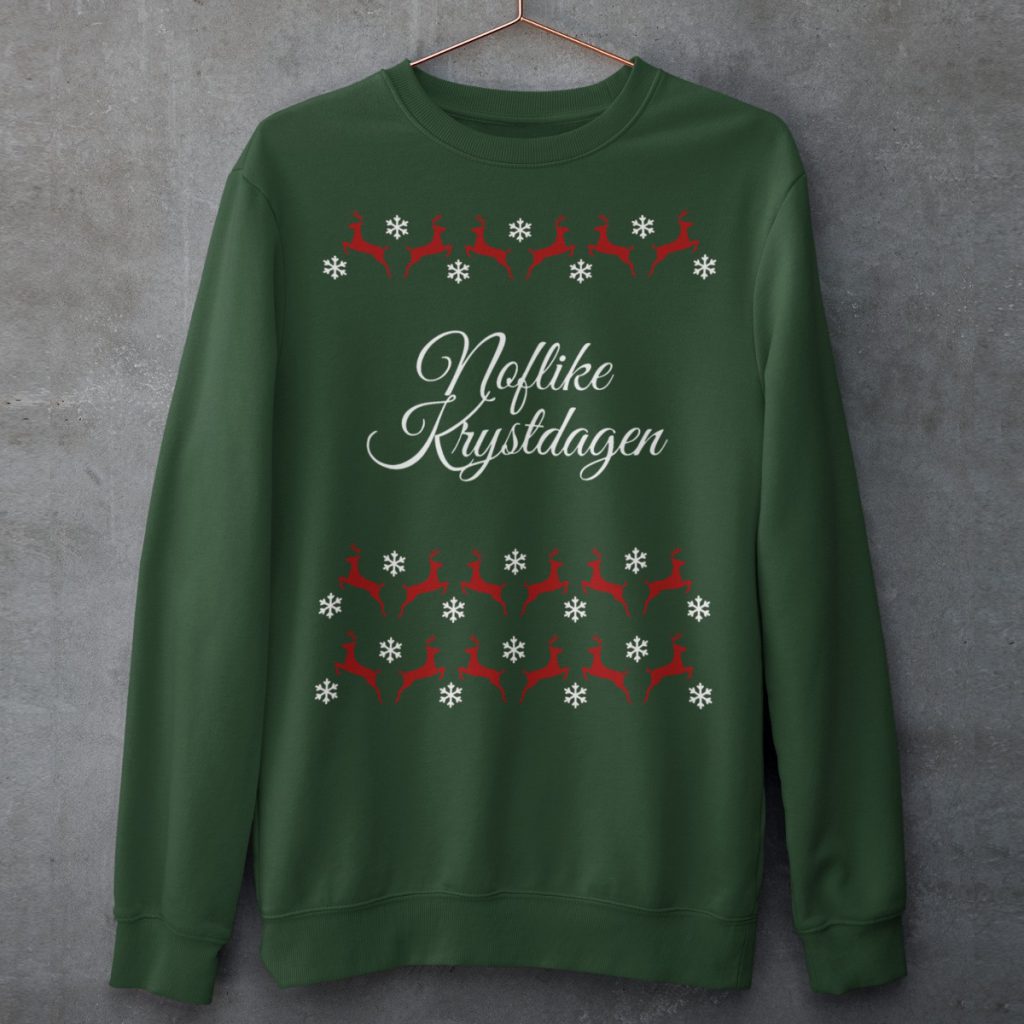 Friese Kersttrui Groen Noflike Krystdagen Rendieren Product