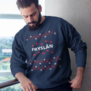 Friese Kersttrui Navy Fryslan Rendieren