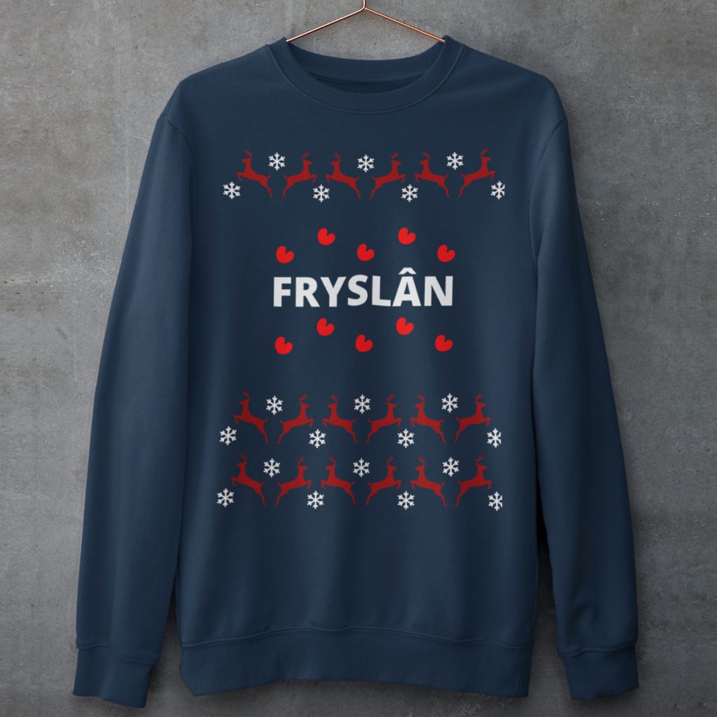 Friese Kersttrui Navy Fryslan Rendieren Product