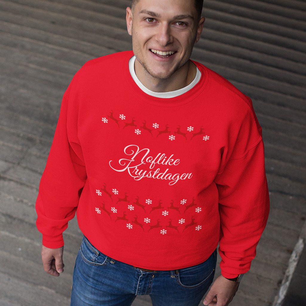 Friese Kersttrui Rood Noflike Krystdagen Rendieren