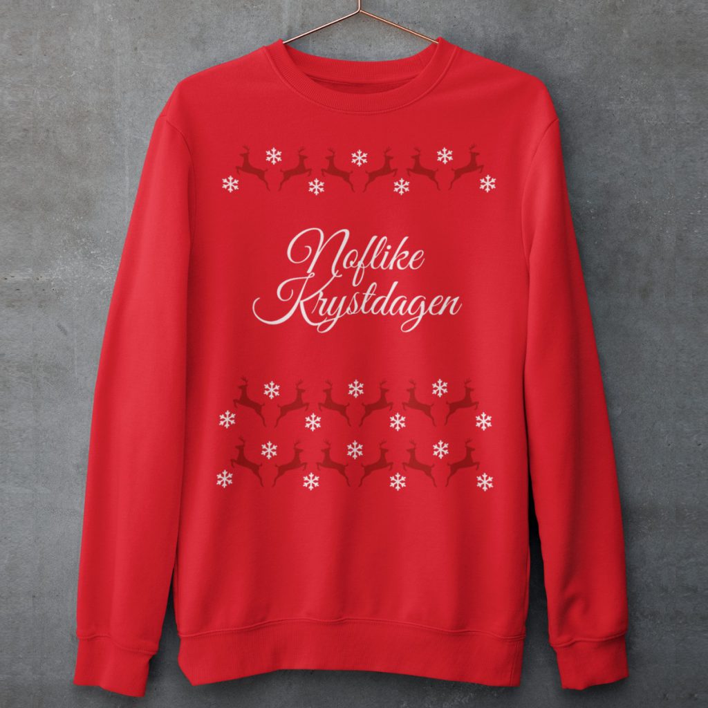 Friese Kersttrui Rood Noflike Krystdagen Rendieren Product