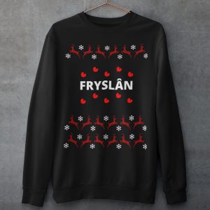 Friese Kersttrui Zwart Fryslan Rendieren Product
