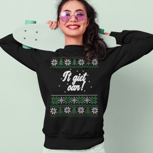 Friese Kersttrui Zwart It Giet Oan 2