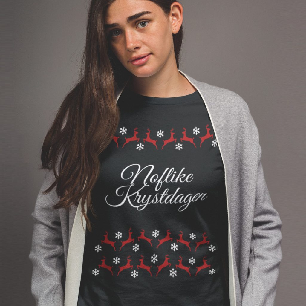 Friese Kersttrui Zwart Noflike Krystdagen Rendieren