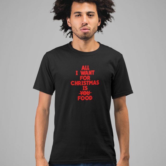 Zwart-Kerst-T-Shirt-Premium-All-I-want-For-Christmas-Is-Food-2