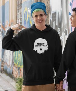Zwarte-Kerst-Hoodie Skull Print