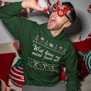 Friese Kerst Hoodie Groen Wat Binne Wy Moai Fuort Net