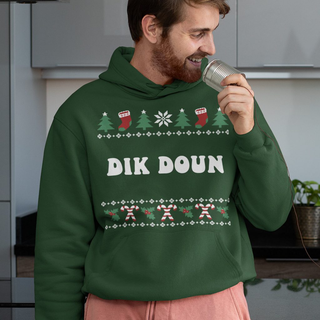 Groningse Kerst Hoodie Groen Dik Doun