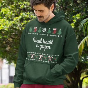 Groningse Kerst Hoodie Groen Veul Haail En Zegen