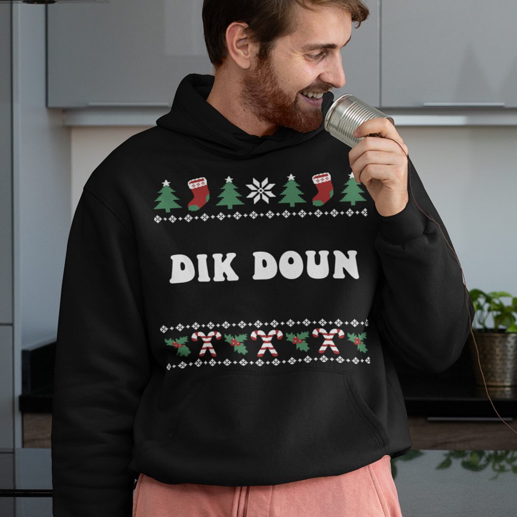 Groningse Kerst Hoodie Zwart Dik Doun