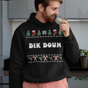 Groningse Kerst Hoodie Zwart Dik Doun