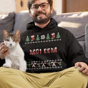 Groningse Kerst Hoodie Zwart Moi Eem