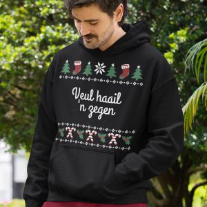 Groningse Kerst Hoodie Zwart Veul Haail En Zegen
