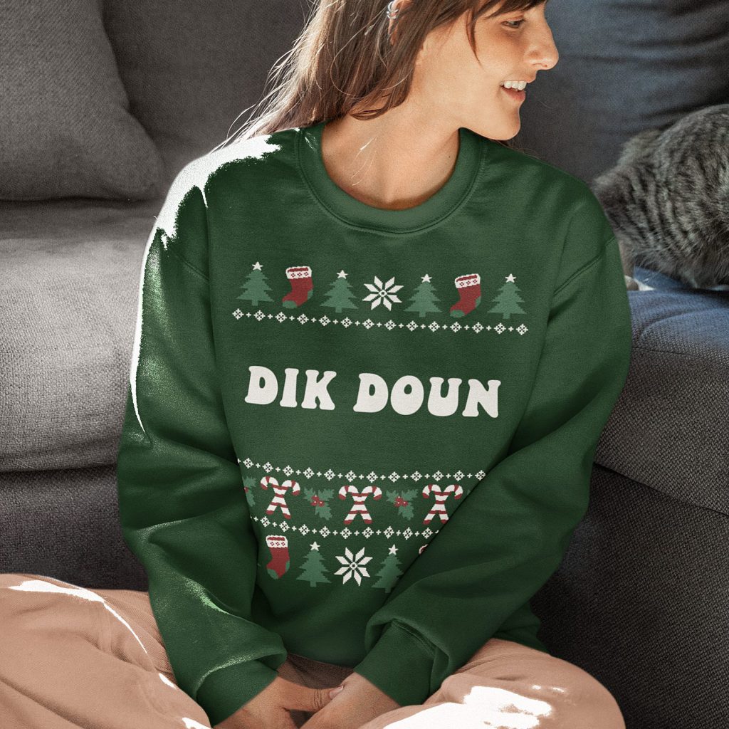Groningse Kersttrui Groen Dik Doun