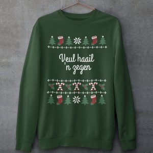 Groningse Kersttrui Groen Veul Haail En Zegen