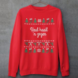 Groningse Kersttrui Rood Veul Haail En Zegen