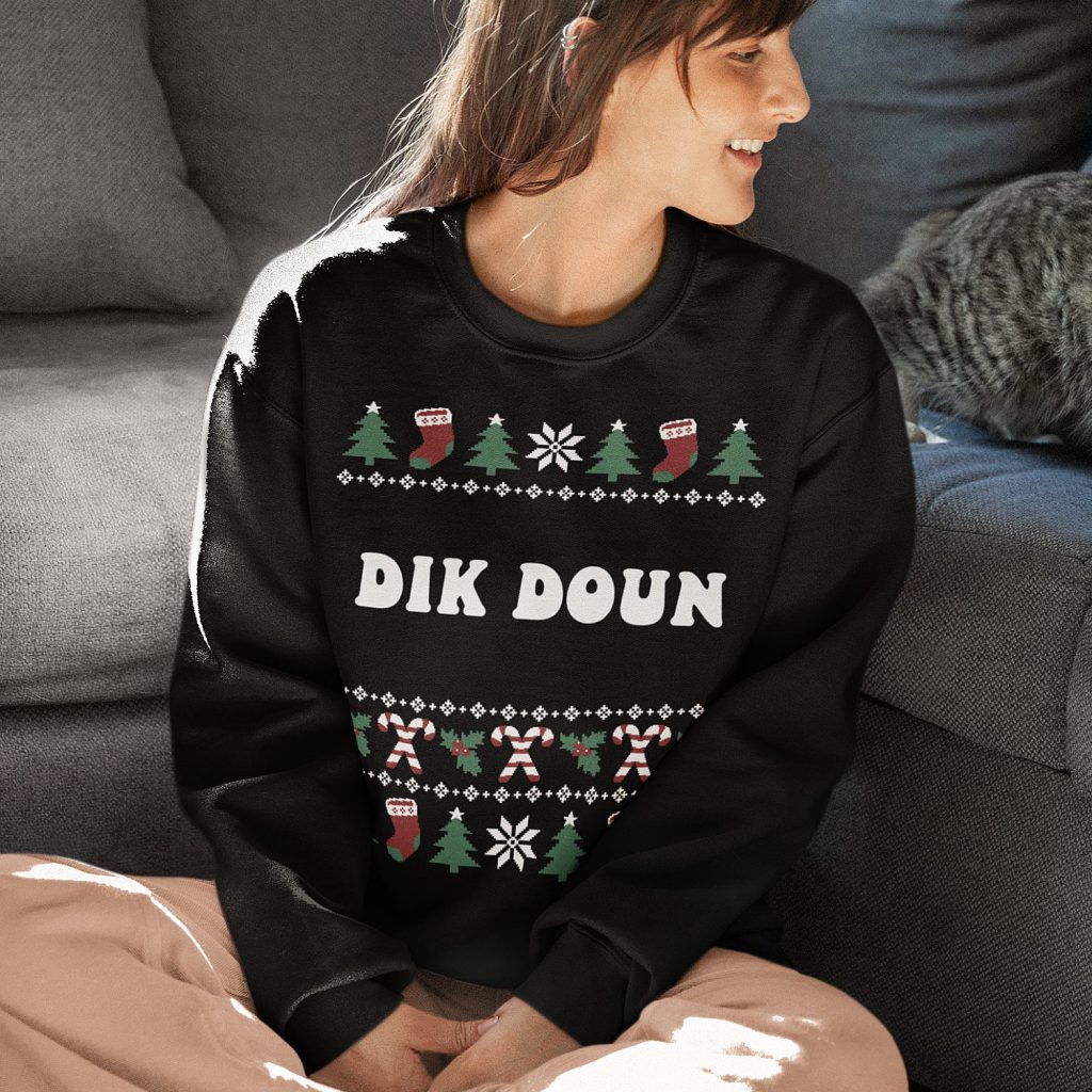 Groningse Kersttrui Zwart Dik Doun