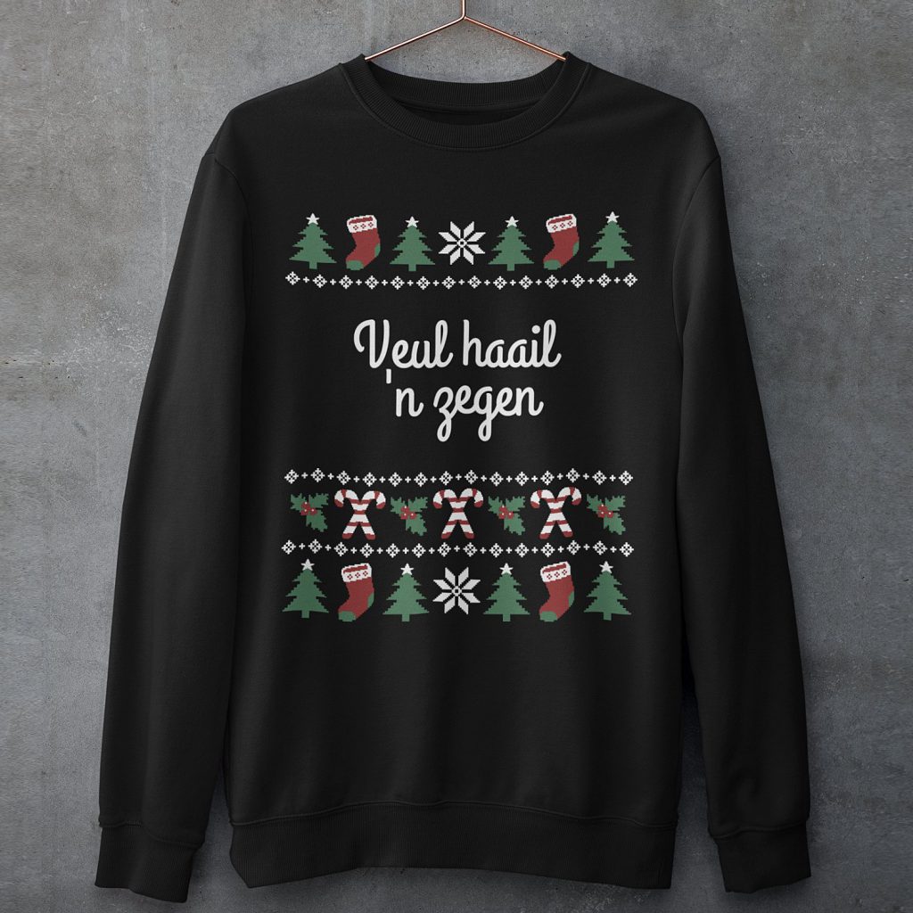 Groningse Kersttrui Zwart Veul Haail En Zegen