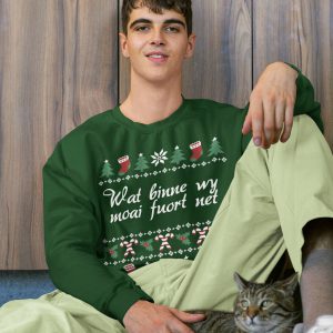 Kersttrui Groen Wat Binne Wy Moai Fuort Net