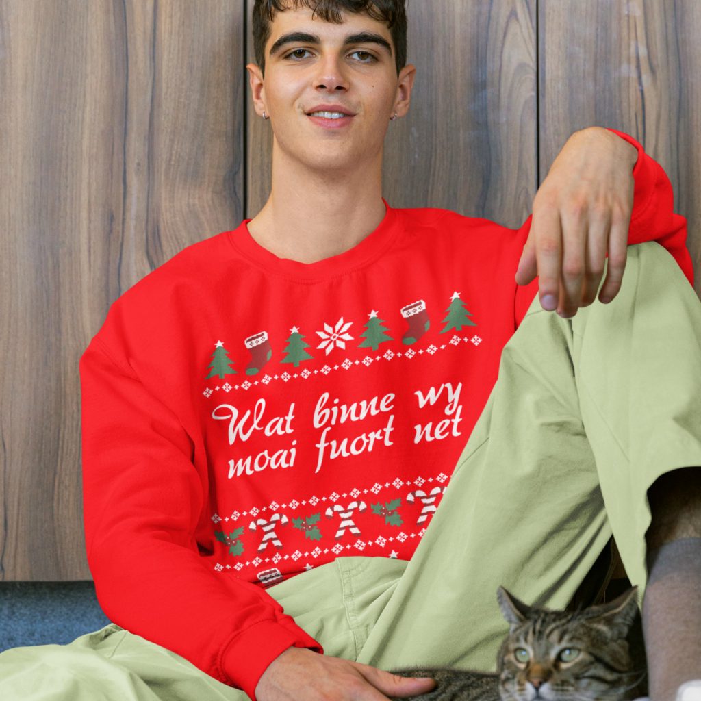 Kersttrui Rood Wat Binne Wy Moai Fuort Net