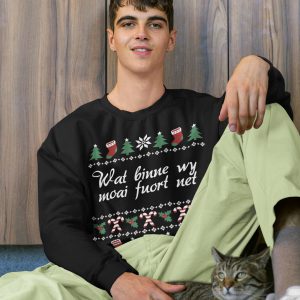 Kersttrui Zwart Wat Binne Wy Moai Fuort Net