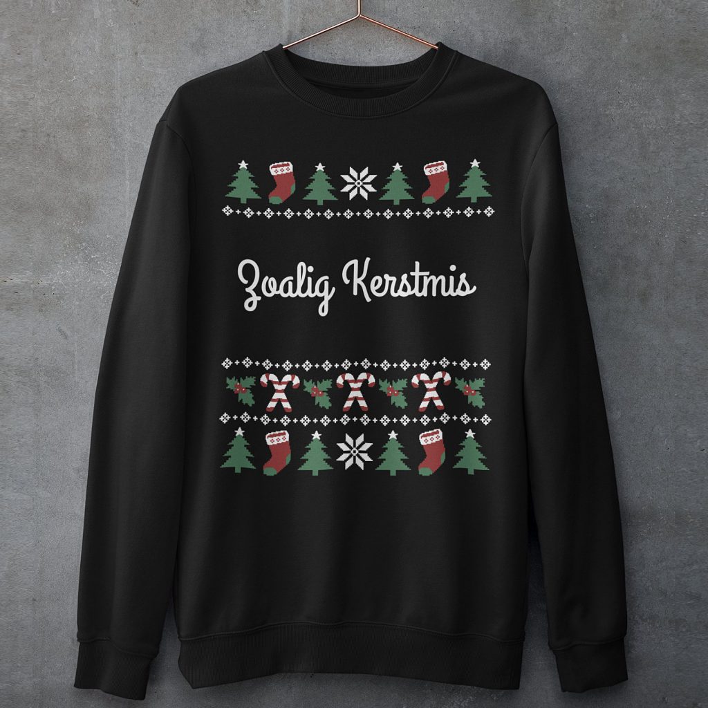 Kersttrui Zwart Zoalig Kerstmis