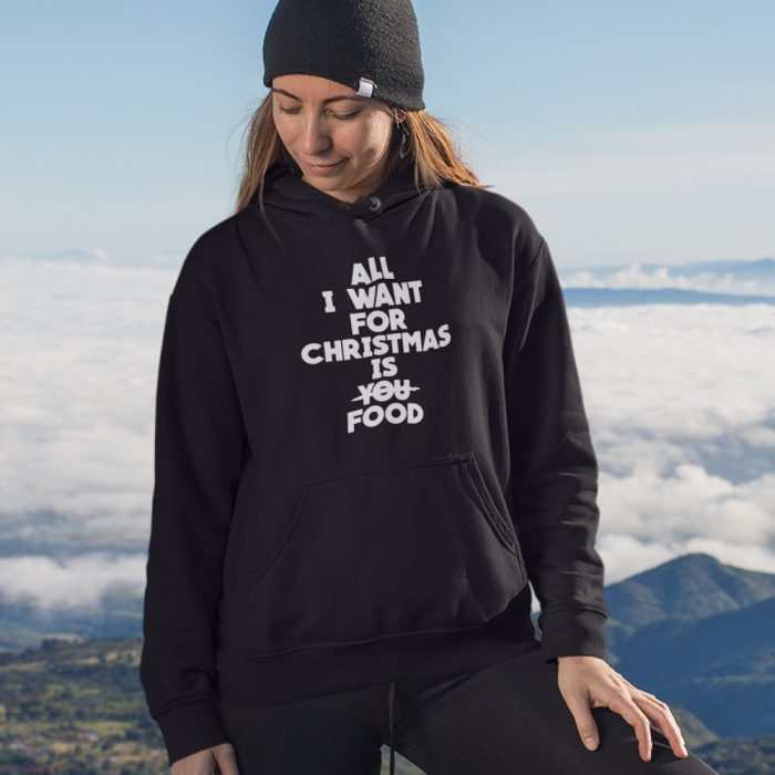 Zwarte Kerst Hoodie All I want