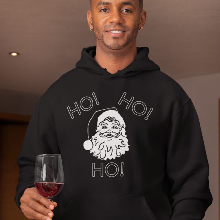 Kerst Hoodie Zwart Ho Ho Ho