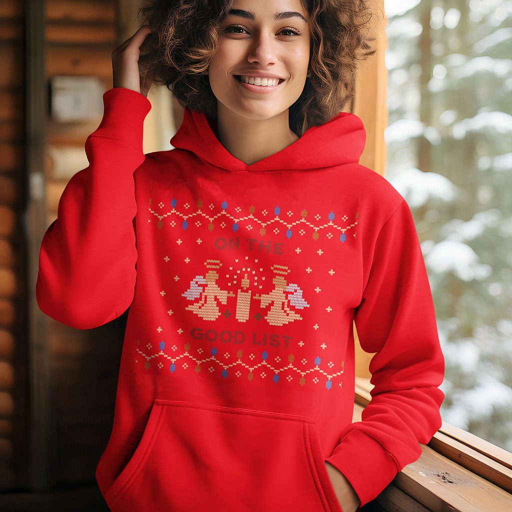 Foute Kerst Hoodie Rood On The Good List