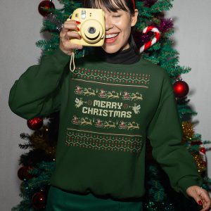 Foute Kersttrui Groen Merry Christmas Oldschool